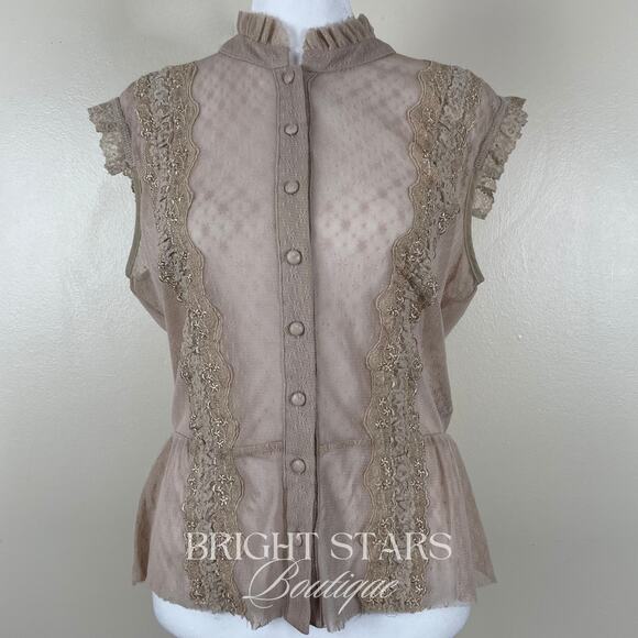 Rare Lace Top ALT Beige ASO The OC Marissa Cooper One Tree Hill Brooke Davis - Picture 5 of 12